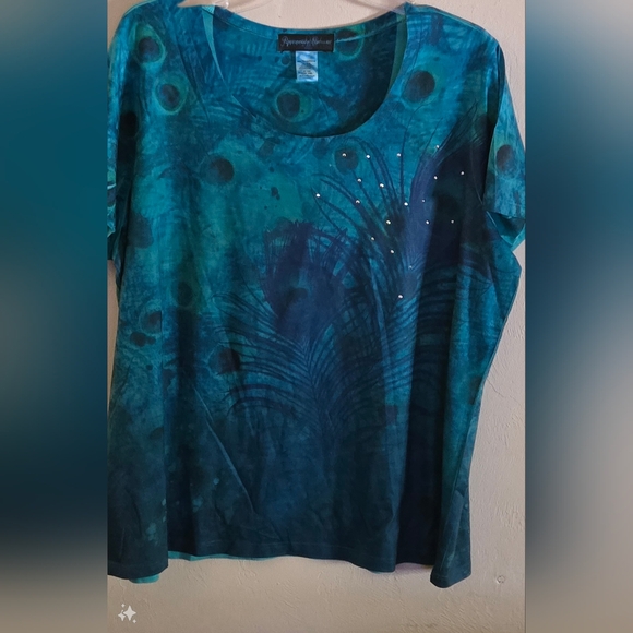 Peacock Tee Sz. 2X - Picture 2 of 8